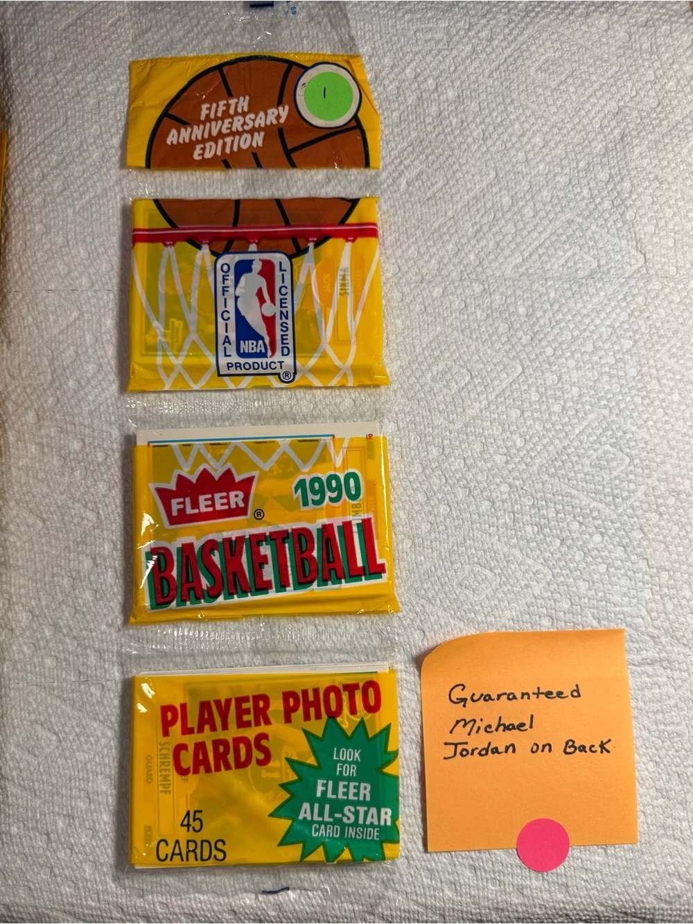 Fleer 1990 5th Anniversary Edition. Guaranteed Michael Jordan on Back!